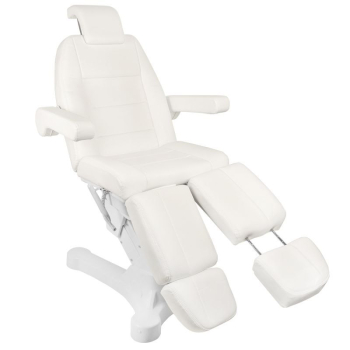 FOTEL KOSMETYCZNY ELEKTR. A-207C PEDI WHITE/IVORY (5 SILNIKÓW)